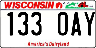 WI license plate 133OAY