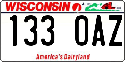 WI license plate 133OAZ