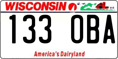 WI license plate 133OBA