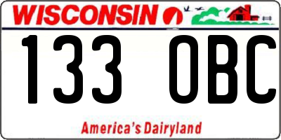 WI license plate 133OBC
