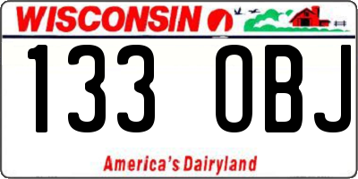 WI license plate 133OBJ