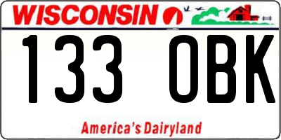 WI license plate 133OBK