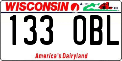 WI license plate 133OBL