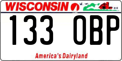 WI license plate 133OBP