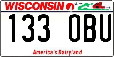 WI license plate 133OBU