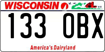WI license plate 133OBX