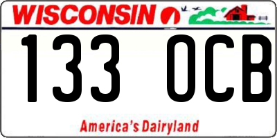 WI license plate 133OCB