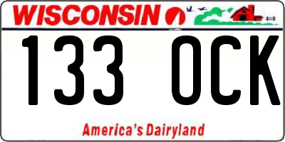 WI license plate 133OCK