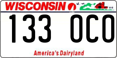 WI license plate 133OCO