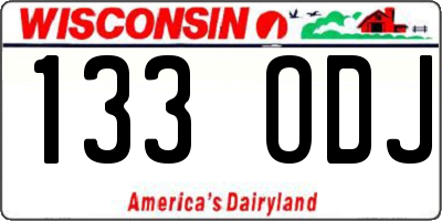 WI license plate 133ODJ