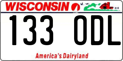 WI license plate 133ODL