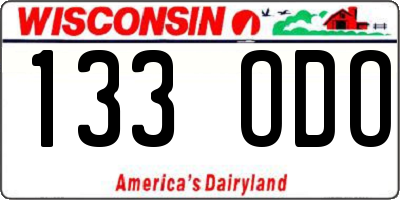 WI license plate 133ODO
