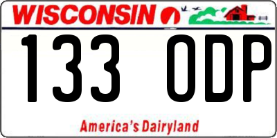 WI license plate 133ODP
