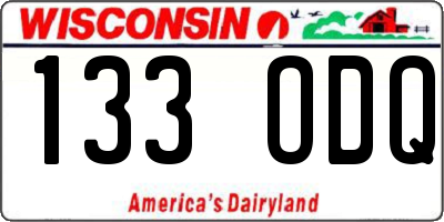 WI license plate 133ODQ