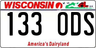 WI license plate 133ODS