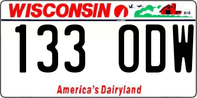WI license plate 133ODW