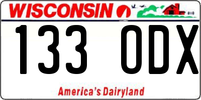 WI license plate 133ODX