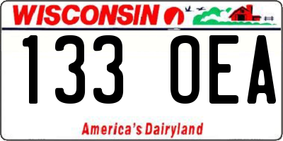 WI license plate 133OEA