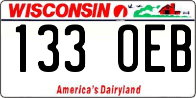 WI license plate 133OEB