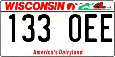 WI license plate 133OEE