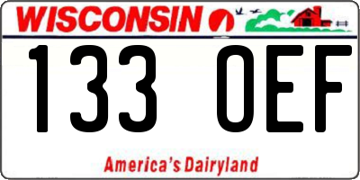 WI license plate 133OEF
