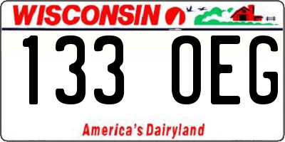 WI license plate 133OEG