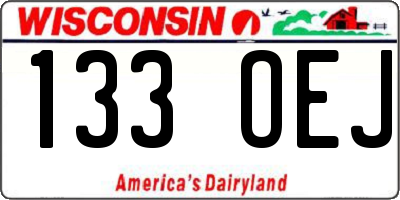 WI license plate 133OEJ