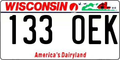 WI license plate 133OEK