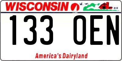 WI license plate 133OEN
