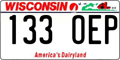 WI license plate 133OEP