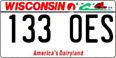 WI license plate 133OES