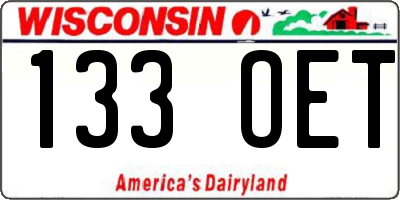 WI license plate 133OET