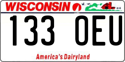 WI license plate 133OEU