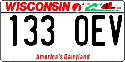 WI license plate 133OEV