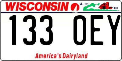 WI license plate 133OEY