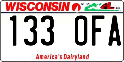 WI license plate 133OFA