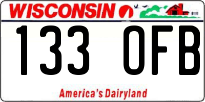 WI license plate 133OFB