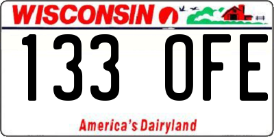 WI license plate 133OFE