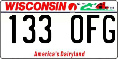 WI license plate 133OFG