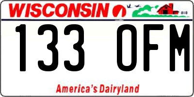 WI license plate 133OFM