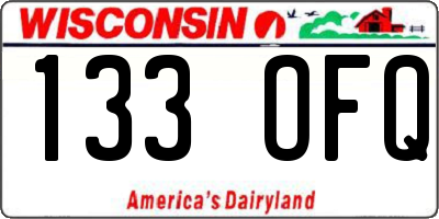 WI license plate 133OFQ