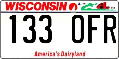 WI license plate 133OFR