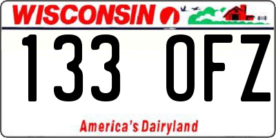 WI license plate 133OFZ