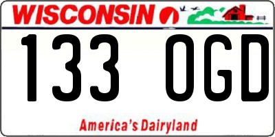 WI license plate 133OGD