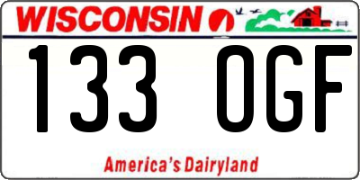 WI license plate 133OGF