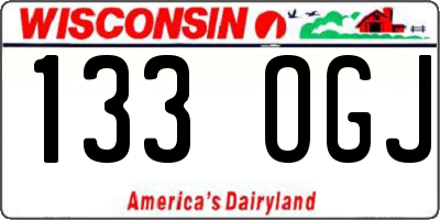 WI license plate 133OGJ
