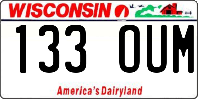 WI license plate 133OUM