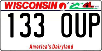 WI license plate 133OUP