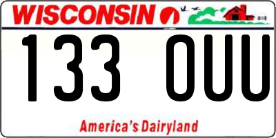 WI license plate 133OUU