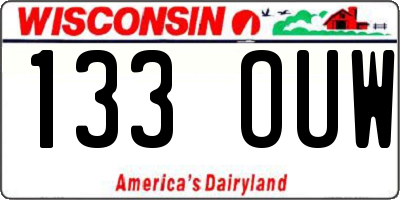 WI license plate 133OUW